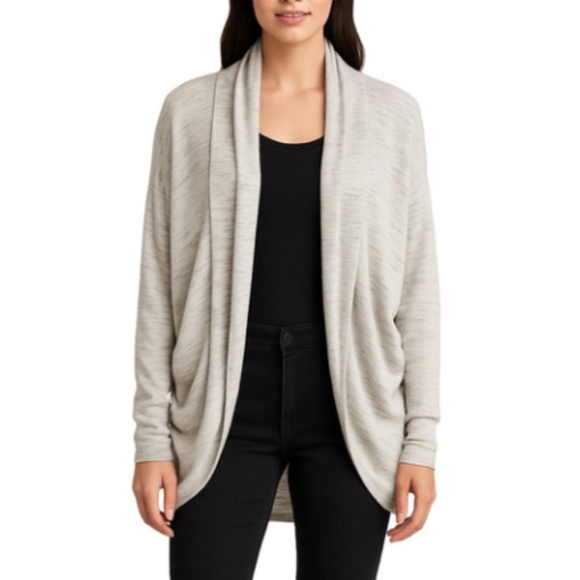 Aritzia Wilfred White & Grey Diderot Cardigan Cocoon Cozy Sweater Sz Small - Picture 1 of 10
